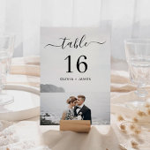 Moderne kalligrafie Trouwfoto Tafelnummer