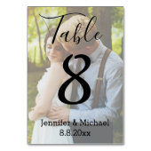 moderne kalligrafie trouwfoto vervaagd kaart (Achterkant)