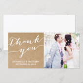 MODERNE KALLIGRAFIE | TROUWKAART FOTOCARD BEDANKJE BEDANKKAART (Voorkant / Achterkant)