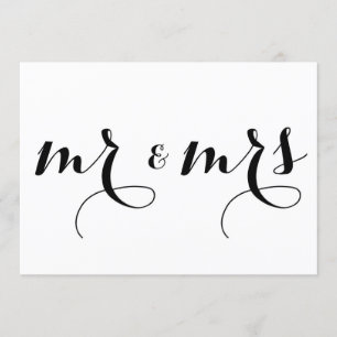 Moderne kalligrafie   Trouwkaart voor meneer en me Kaart