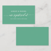 Moderne kalligrafie trouwregister Neo Mint Informatiekaartje (Voorkant / Achterkant)