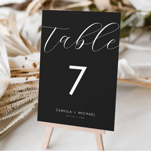 Moderne kalligrafie Trouwtafel nummer Kaart