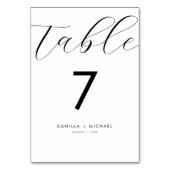 Moderne kalligrafie Trouwtafel nummer Kaart (Voorkant)