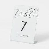 Moderne kalligrafie Trouwtafel nummer Kaart Reclamebord Met Voetstuk (Voorkant)
