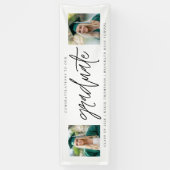 Moderne kalligrafie Twee foto-Afstuderen samenvoeg Spandoek (Verticaal)