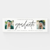 Moderne kalligrafie Twee foto-Afstuderen samenvoeg Spandoek (Horizontaal)