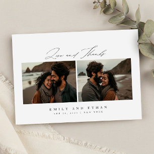 Moderne kalligrafie twee foto QR-code Save The Date