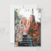 Moderne kalligrafie twin Afstuderen foto Afstudere Kaart (Voorkant)