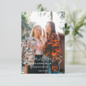 Moderne kalligrafie twin Afstuderen foto Afstudere Kaart (Staand voorkant)