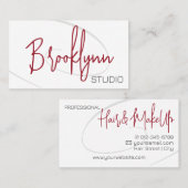 Moderne Kalligrafie Twirl Professionele Haarsalon Visitekaartje (Voorkant / Achterkant)