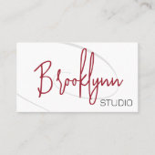 Moderne Kalligrafie Twirl Professionele Haarsalon Visitekaartje (Voorkant)