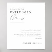 Moderne kalligrafie Unplugging Wedding Ceremony Si Poster (Voorkant)