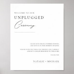 Moderne kalligrafie Unplugging Wedding Ceremony Si Poster