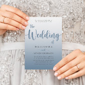 Moderne kalligrafie-usty Blue Wedding Uitnodiging