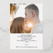 Moderne kalligrafie V2 Fotobruiloft Folie Uitnodiging (Achterkant)