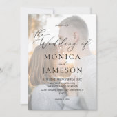 Moderne kalligrafie V2 Fotobruiloft Kaart (Voorkant)