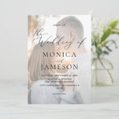 Moderne kalligrafie V2 Fotobruiloft Kaart (Staand voorkant)