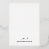 Moderne kalligrafie V2-huwelijk Folie Uitnodiging (Achterkant)