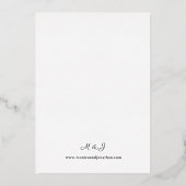 Moderne kalligrafie V2 Wedding Folie Uitnodiging (Achterkant)