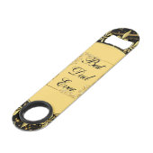 Moderne kalligrafie Vaderdag Gold Leafy Swirls Speed Flessenopener (Voorkant Gekanteld)