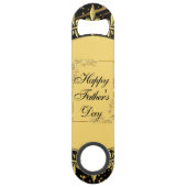 Moderne kalligrafie Vaderdag Gold Leafy Swirls Speed Flessenopener (Achterkant)