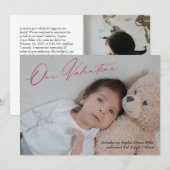 Moderne kalligrafie Valentijn Geboorteaankondiging Feestdagenkaart (Voorkant / Achterkant)