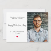 Moderne kalligrafie Valentijnsdag Teacher Foto Feestdagenkaart (Voorkant)