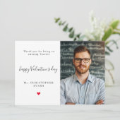 Moderne kalligrafie Valentijnsdag Teacher Foto Feestdagenkaart (Staand voorkant)