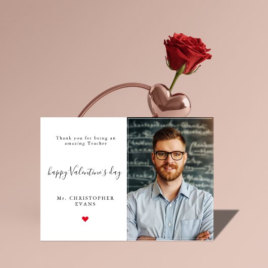 Moderne kalligrafie Valentijnsdag Teacher Foto Feestdagenkaart