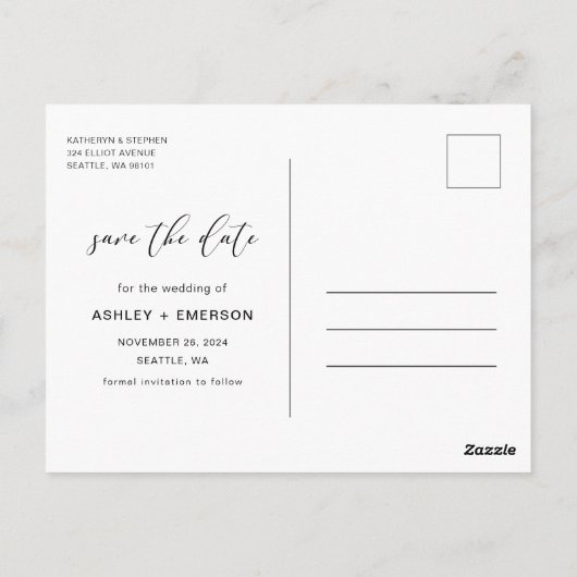 Moderne kalligrafie van het Manuscript Rustic spar Briefkaart (Achterkant)