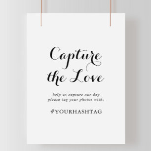 Moderne kalligrafie Vang het Liefde Hashtag-teken Poster