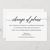 Moderne kalligrafie Verandering van plannen Kaart  (Voorkant / Achterkant)