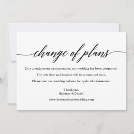 Moderne kalligrafie Verandering van plannen Kaart 