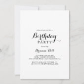 Moderne kalligrafie verjaardagsfeestje kaart (Voorkant)