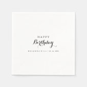 Moderne kalligrafie verjaardagsfeestje servet (Voorkant)