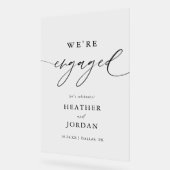 Moderne kalligrafie verlovingsfeest verloofd acryl bord (Hoek)