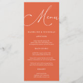 Moderne kalligrafie Verona Sunset Bruiloft Menu (Voorkant)