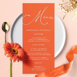 Moderne kalligrafie Verona Sunset Bruiloft Menu