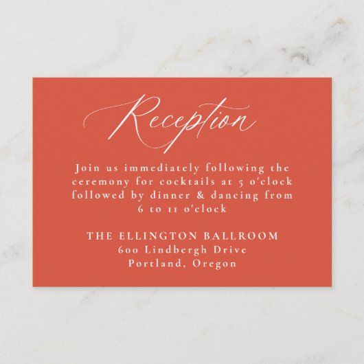 Moderne kalligrafie Verona Sunset bruiloft recepti Informatiekaartje (Voorkant)