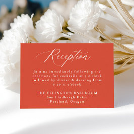 Moderne kalligrafie Verona Sunset bruiloft recepti Informatiekaartje