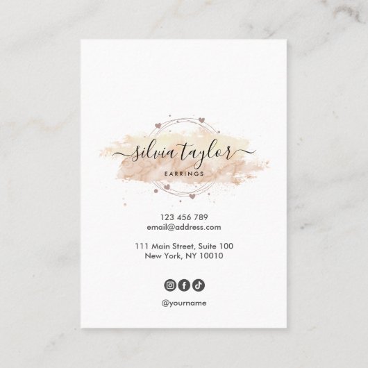 Moderne kalligrafie Veroorbare beeldschermkaart Visitekaartje (Achterkant)