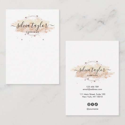 Moderne kalligrafie Veroorbare beeldschermkaart Visitekaartje (Voorkant / Achterkant)