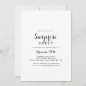 Moderne Kalligrafie Verrassingsfeest Kaart (Voorkant)