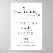 Moderne kalligrafie Verticaal welkomstbord voor br Poster (Voorkant)