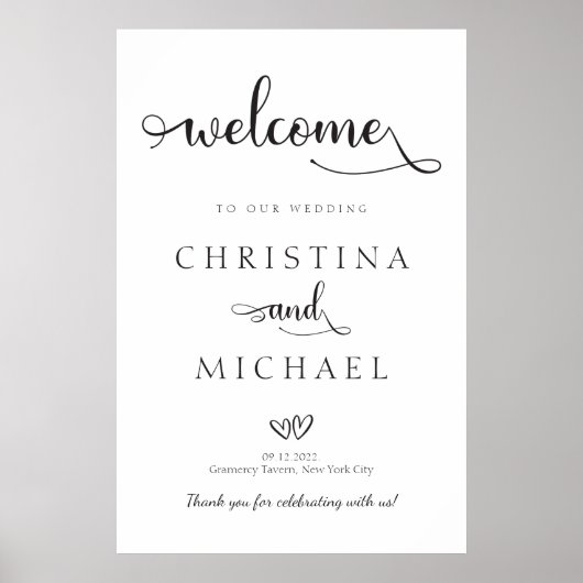 Moderne kalligrafie Verticaal welkomstbord voor br Poster (Voorkant)