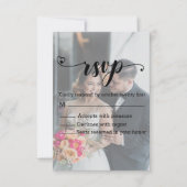 moderne kalligrafie vervapt foto rsvp bruiloft aankondiging (Voorkant)