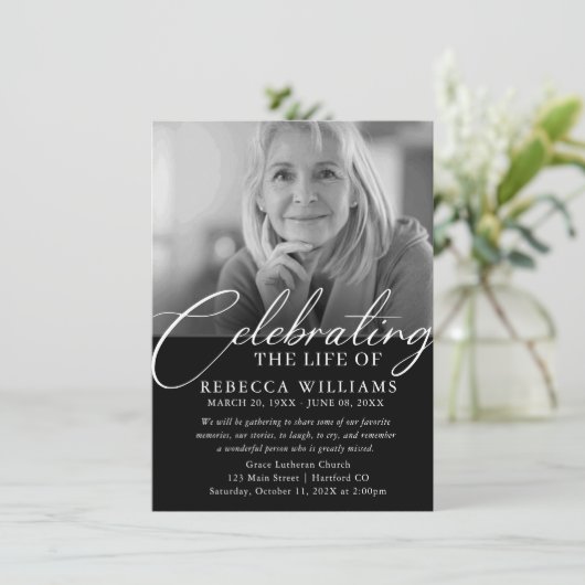 Moderne Kalligrafie Viering van het Leven Kaart (Staand voorkant)