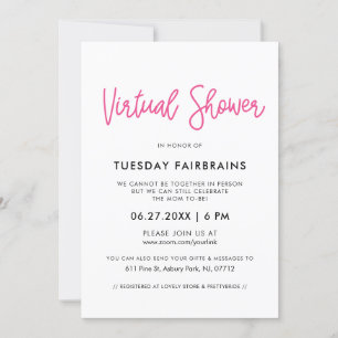 Moderne kalligrafie Virtual baby shower Kaart