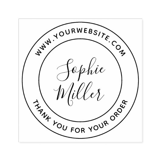 Moderne kalligrafie Voeg uw bedrijfsnaam toe Rubberstempel (Afrduk)