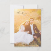 Moderne kalligrafie, volledig gebleed fotoweddensc bedankkaart (Voorkant)